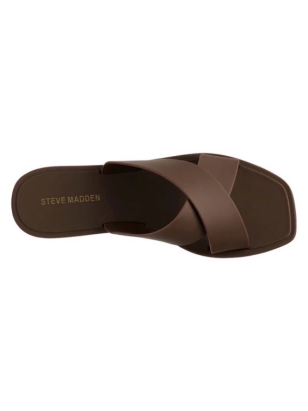 Steve Madden Horizon Jelly Cross Strap Sandal in Brown size 10
